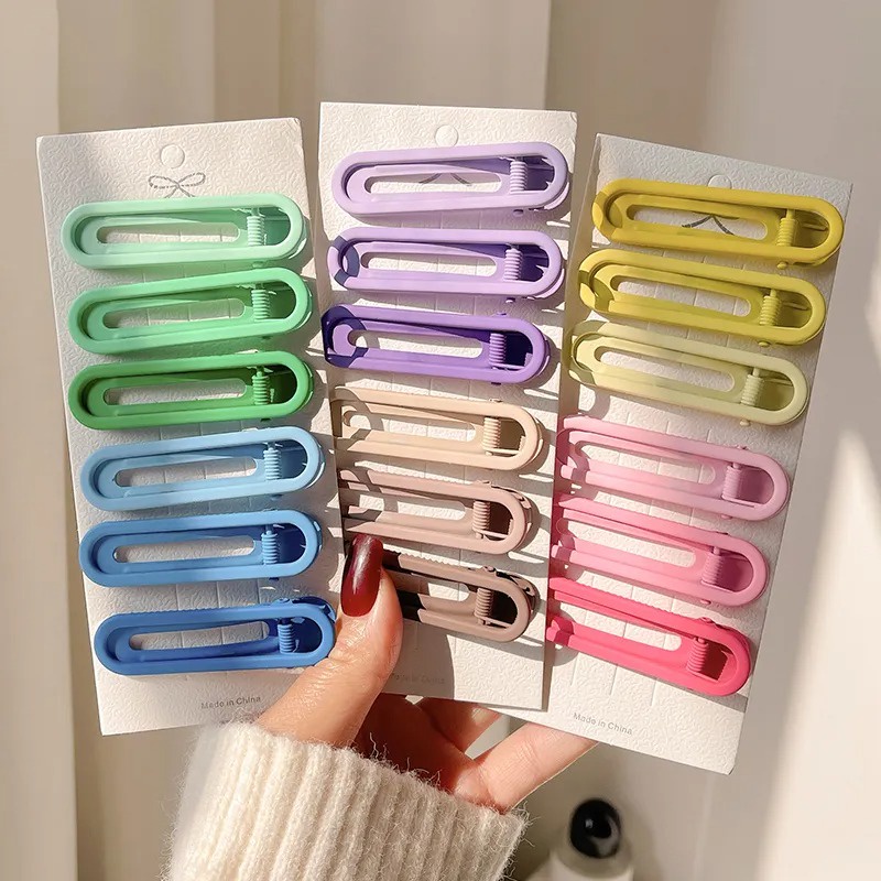 Kẹp Tóc Mái Bằng Kim Loại Màu Kẹo Dễ Thương Cho Nữ