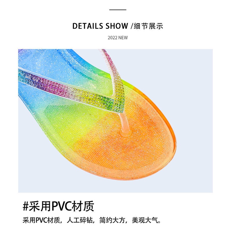 Dép Sandal 3RXT Đế Phẳng Chống Trượt Đính Kim Cương Màu Sắc Thời Trang Mùa Hè 2022 Dành Cho Bạn Nữ