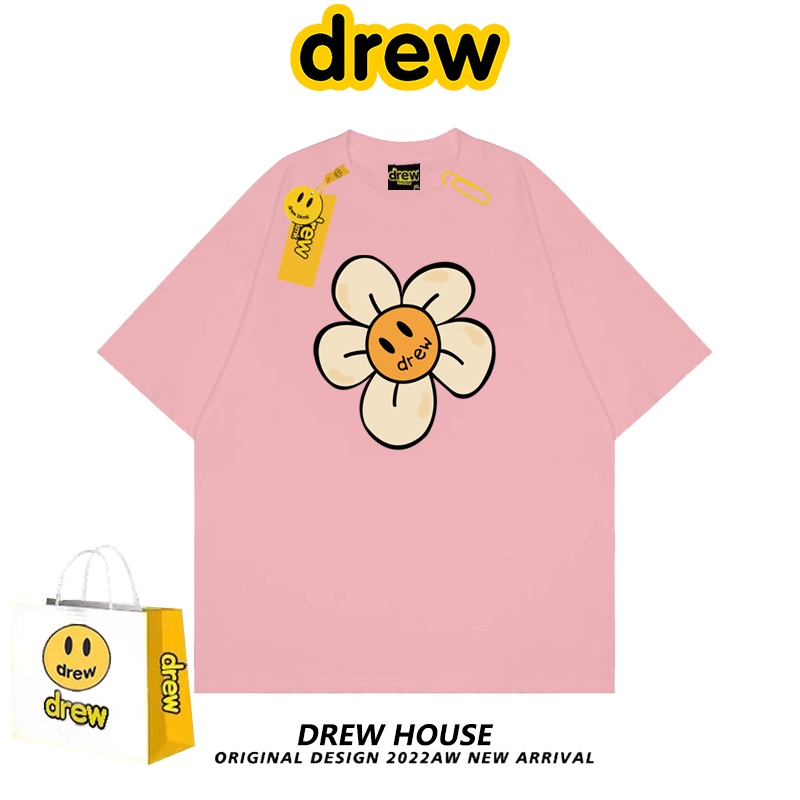 Áo Thun Ngắn Tay in Chữ "Mặt Cười / Hoa Hướng Dương" Thời Trang Mùa Hè Cho Nam Nữ