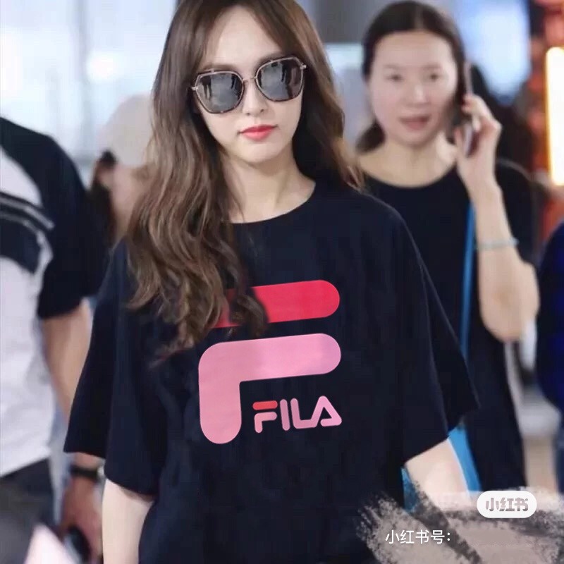 Áo Thun Tay Ngắn Cổ Tròn In Logo Fila 100% Chính Hãng Thời Trang Cho Nữ