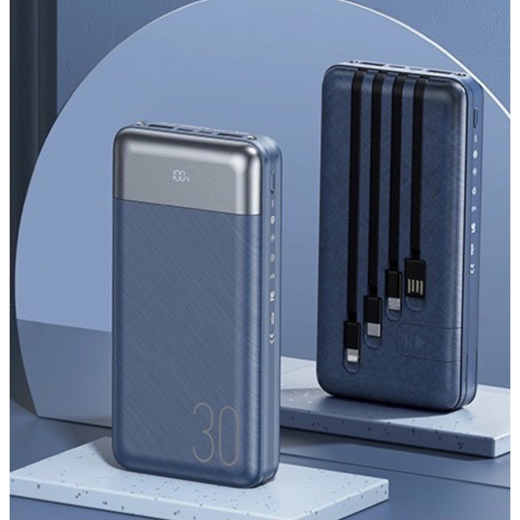 Pin sạc dự phòng dung lượng cao kèm cáp sạc hỗ trợ sạc nhanh 22.5W Remax RPP-199 30000mah/Remax RPP-