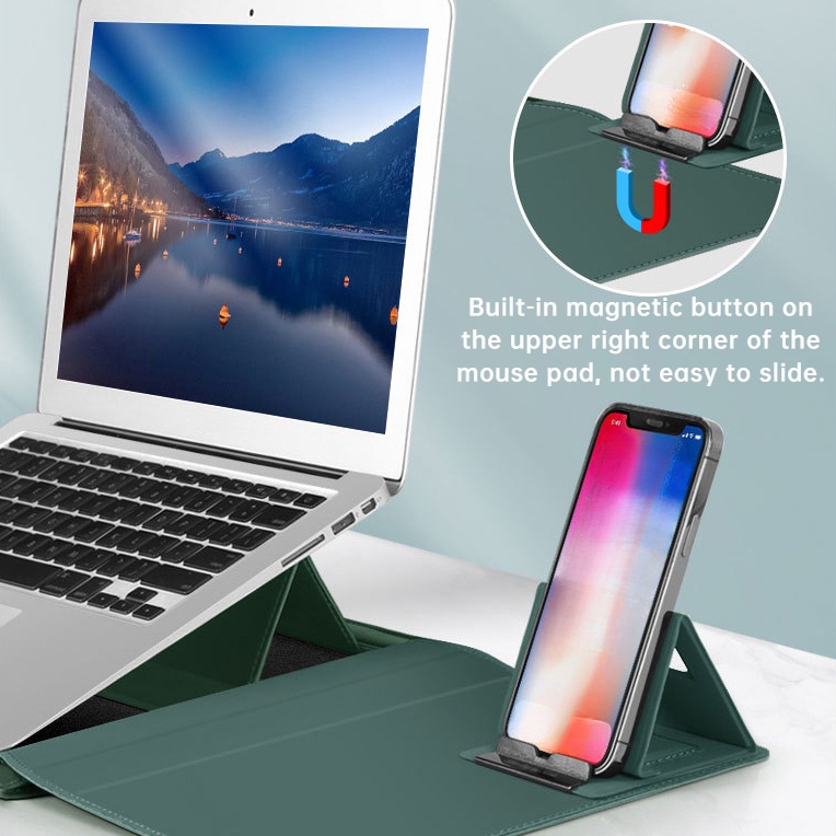 Túi Da Đựng Laptop 5 Trong 1 Chống Thấm Nước 13 Inch 14 Inch Cho MacBook Air M1 M2