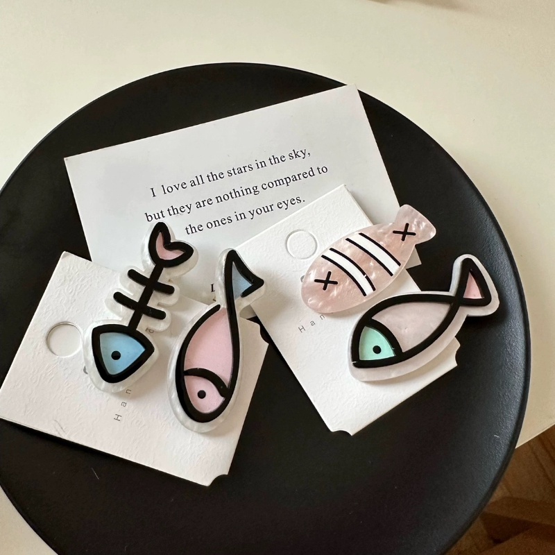 Kẹp Tóc Mái Ngang Hình Xương Cá Nhỏ Dễ Thương Phong Cách Hàn Quốc Cho Nữ