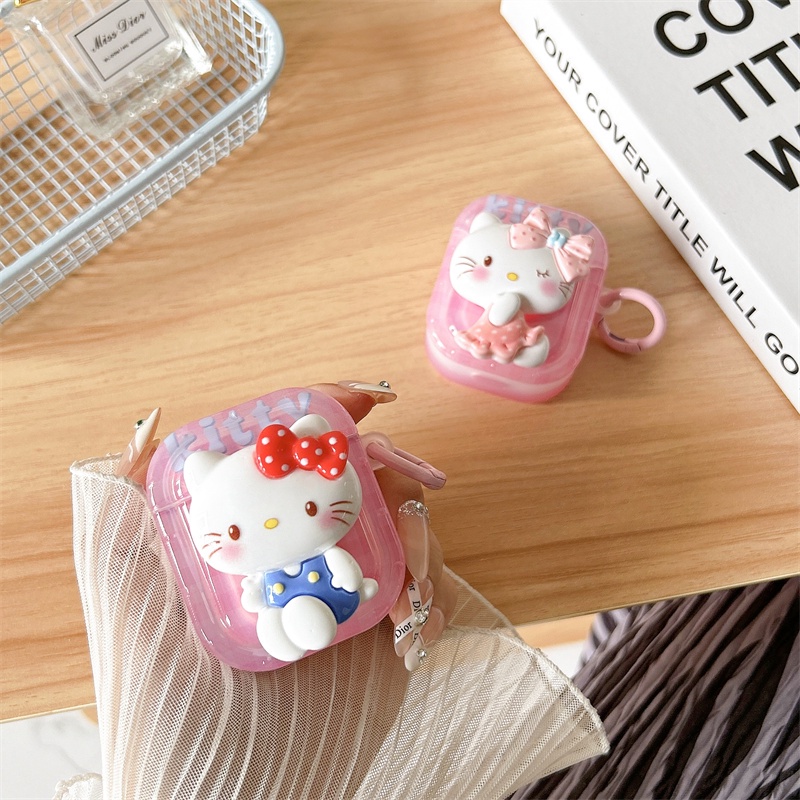 Vỏ Bảo Vệ Hộp Sạc Tai Nghe Bluetooth Không Dây Airpods1 / 2 3 Pro Pro2 Air Pods Pro 3 Hình Mèo kt Ốp