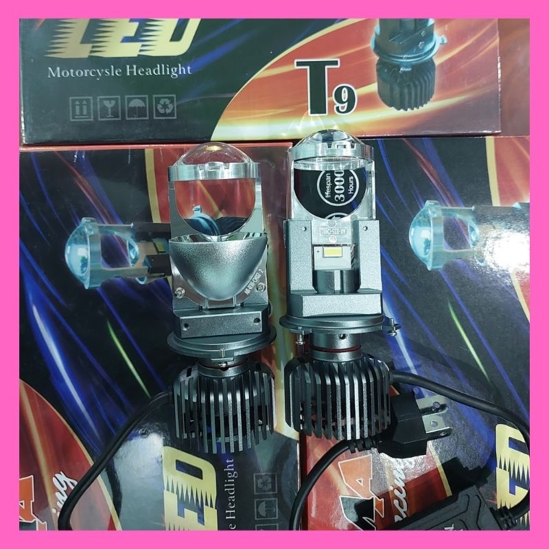 Đèn Pha LED Bi cầu mini T9 MA Racing 60W chân H4 ô tô / xe máy  Mẫu mới nhất 2023.