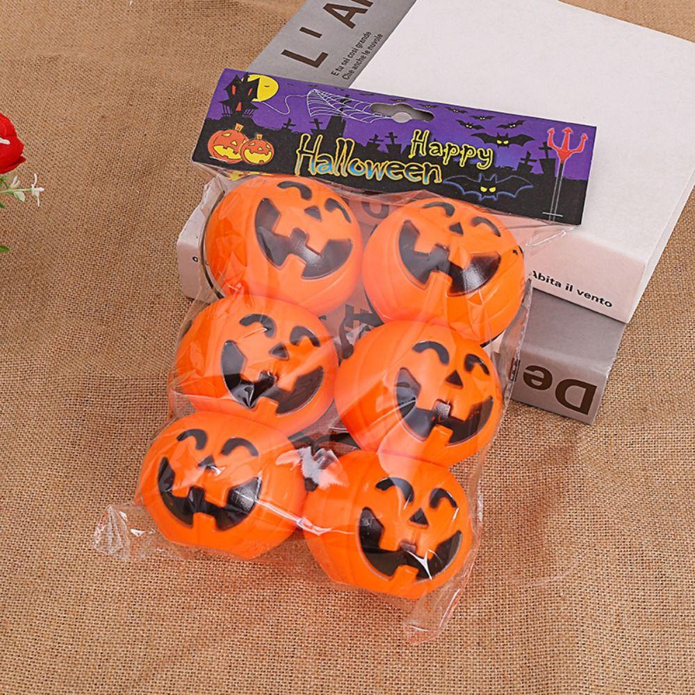 Shanrong set 6 Xô Đựng Kẹo Bí Ngô halloween mini Cầm Tay Có Quai Cầm Cho Người Lớn Và Trẻ Em