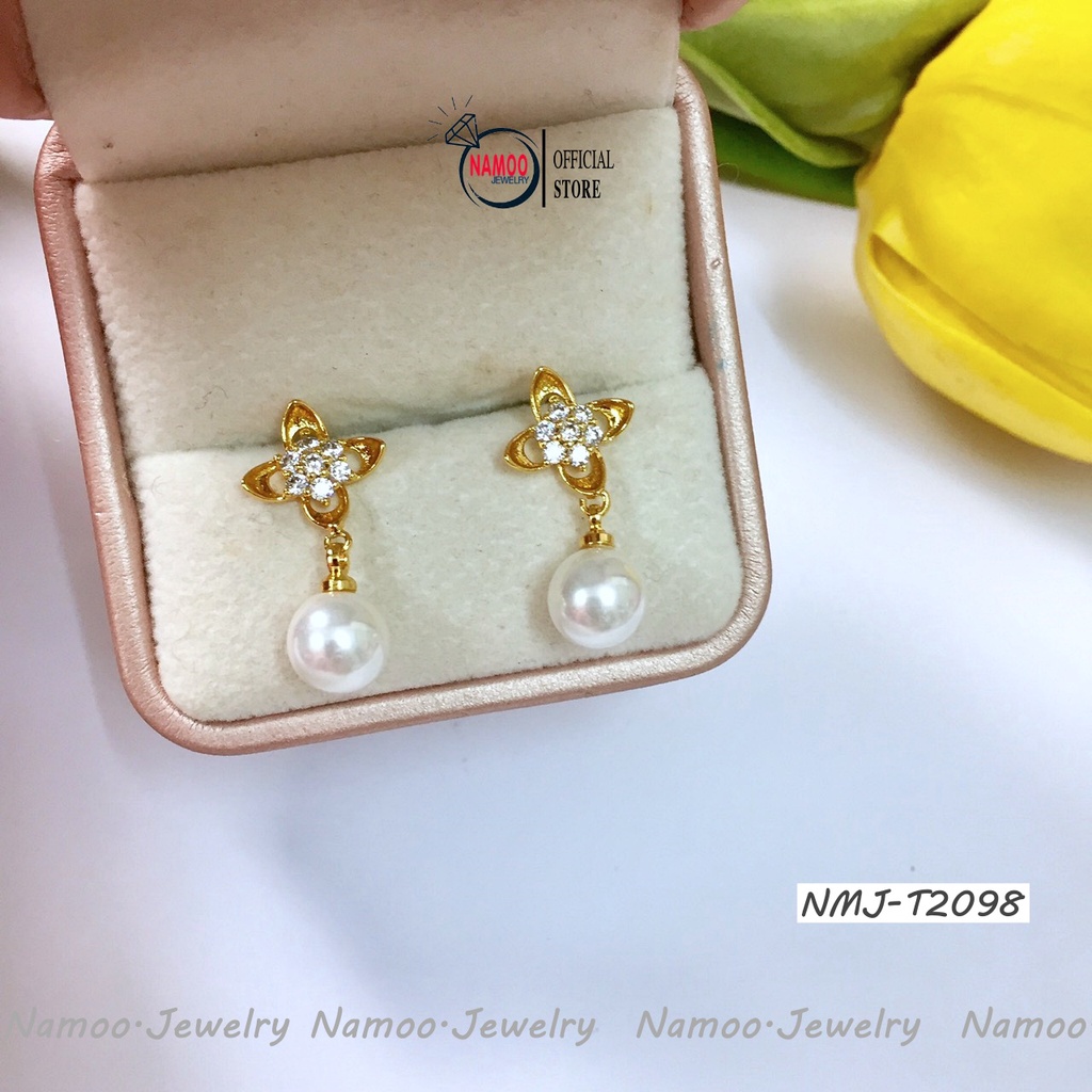 Khuyên Tai Nữ Mạ Vàng T2097, T2098, T2100, T2101 Với Nhiều Hình Dáng Xinh Đẹp Dành Cho Các Nàng