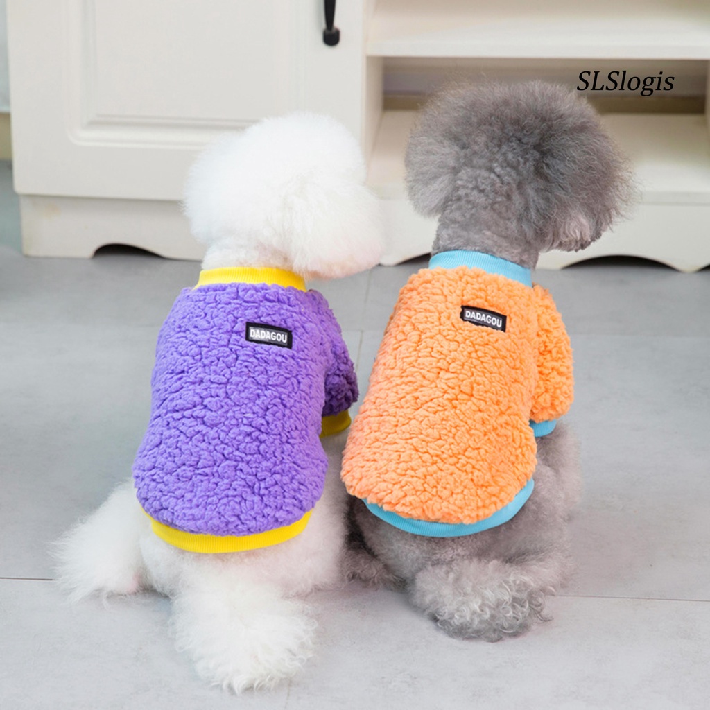 Slslogis Áo Nỉ San Hô Mềm Mại Màu Trơn Giữ Ấm Mùa Đông Cho Thú Cưng