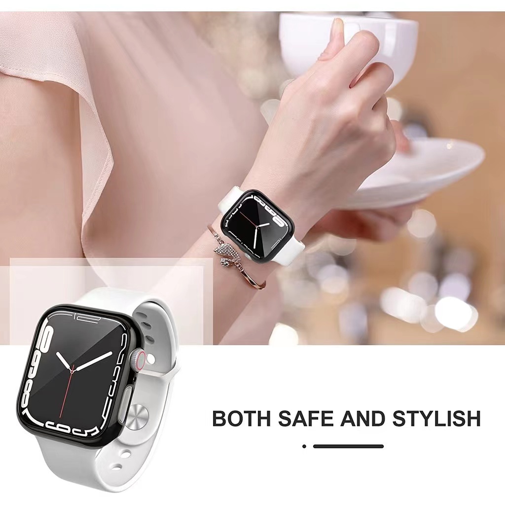 Kính Ốp Bảo Vệ Màn Hình Đồng Hồ Thông Minh Apple Watch Series 8 7 6 SE 5 4 3 45mm 41mm 44mm 40mm 42mm 38mm