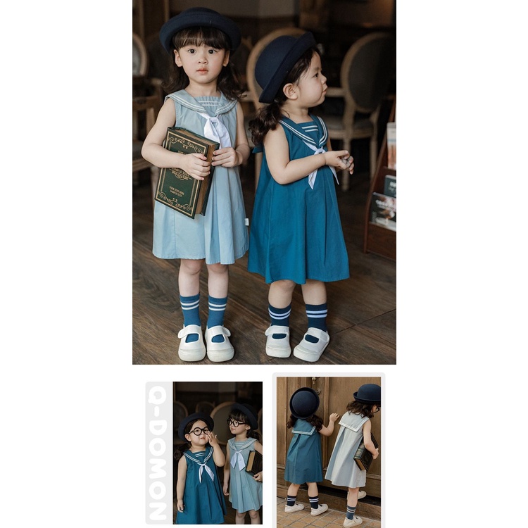 Đầm Công Chúa Cổ Thủy Thủ Thời Trang Mùa Hè Mới 2023 Cho Bé Gái
