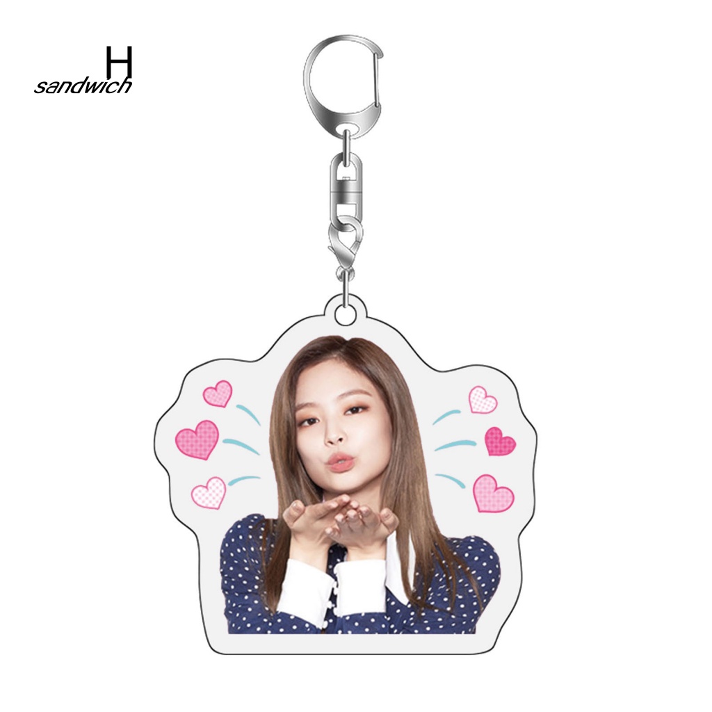 Móc Khóa Hai Mặt Bằng Acrylic Cát Hình Blackpink Jennie