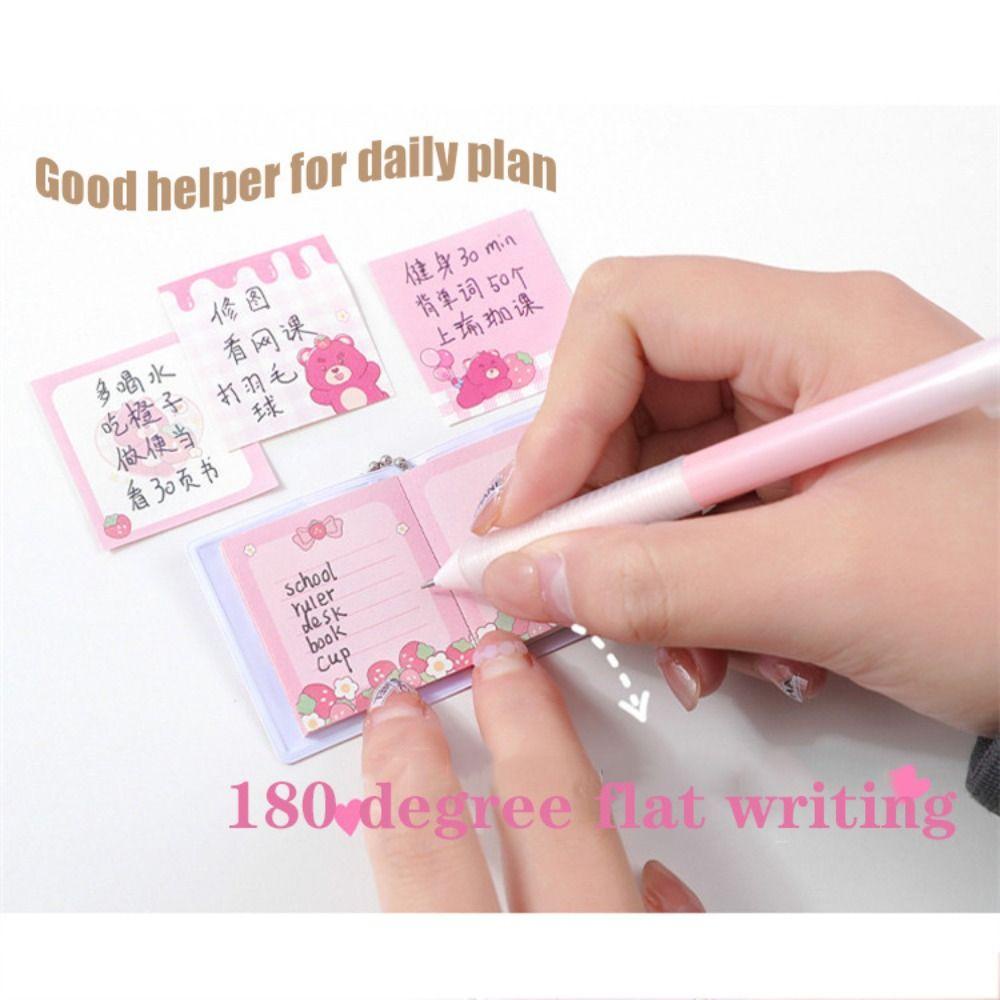 Mmluck Set 2 Sổ Tay mini Họa Tiết Hoạt Hình Gấu kuromi / Dâu Tây Kèm Móc Khóa Sáng Tạo