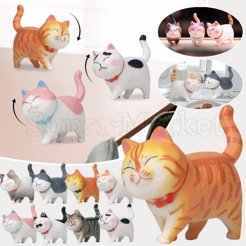 Bảng Phấn Trang Điểm 360 Độ Tiện Dụng Chất Lượng Cao° Mô Hình Chú Mèo Hoạt Hình Mini Bằng PVC Dễ Thương Trang Trí Bàn Làm Việc