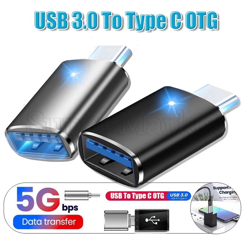 Bộ Chuyển Đổi Sạc Nhanh USB 3.0 Sang Type C OTG 3A Bằng Nhôm Thông Dụng Cho Điện Thoại / Máy Tính