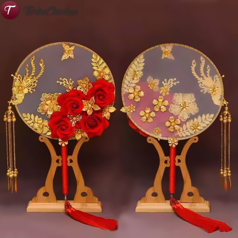 Quạt Tròn Cầm Tay Cho Cô Dâu