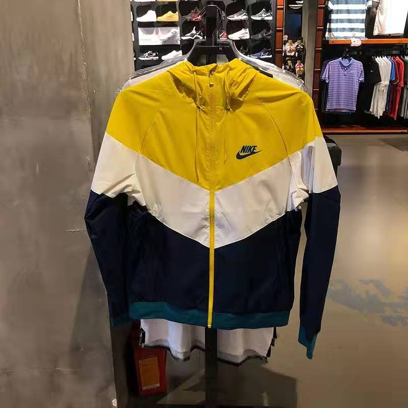Áo Khoác Thể Thao Nike100% Chính Hãng Dáng Rộng Phối Màu Tương Phản Có Mũ Trùm Cá Tính Cho Nam