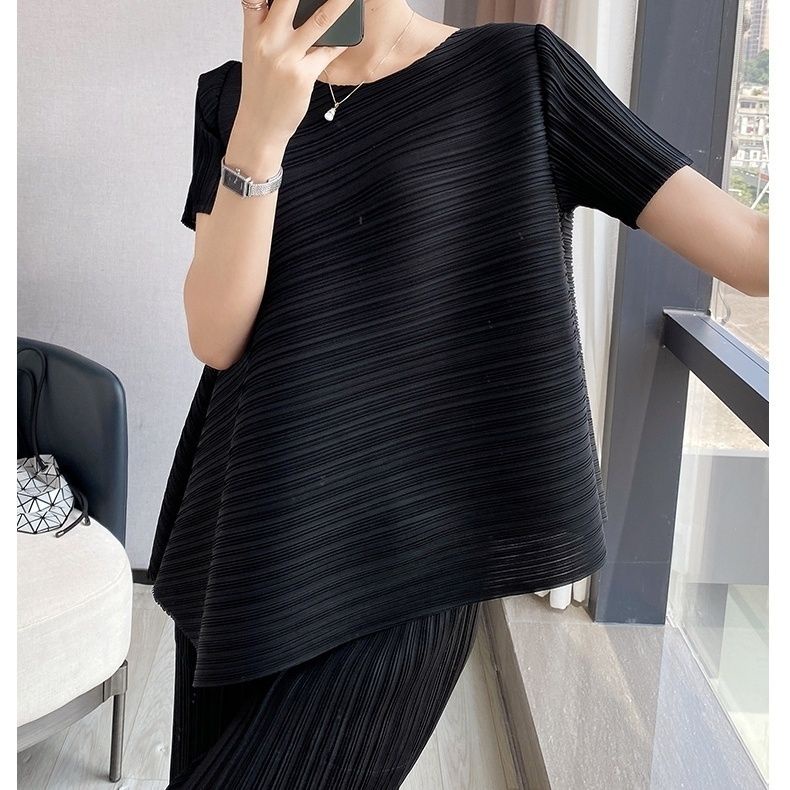 Áo Thun Tay Lỡ Màu Trơn Dáng Rộng Hở Bụng Thời Trang Mùa Hè Cho Nữ