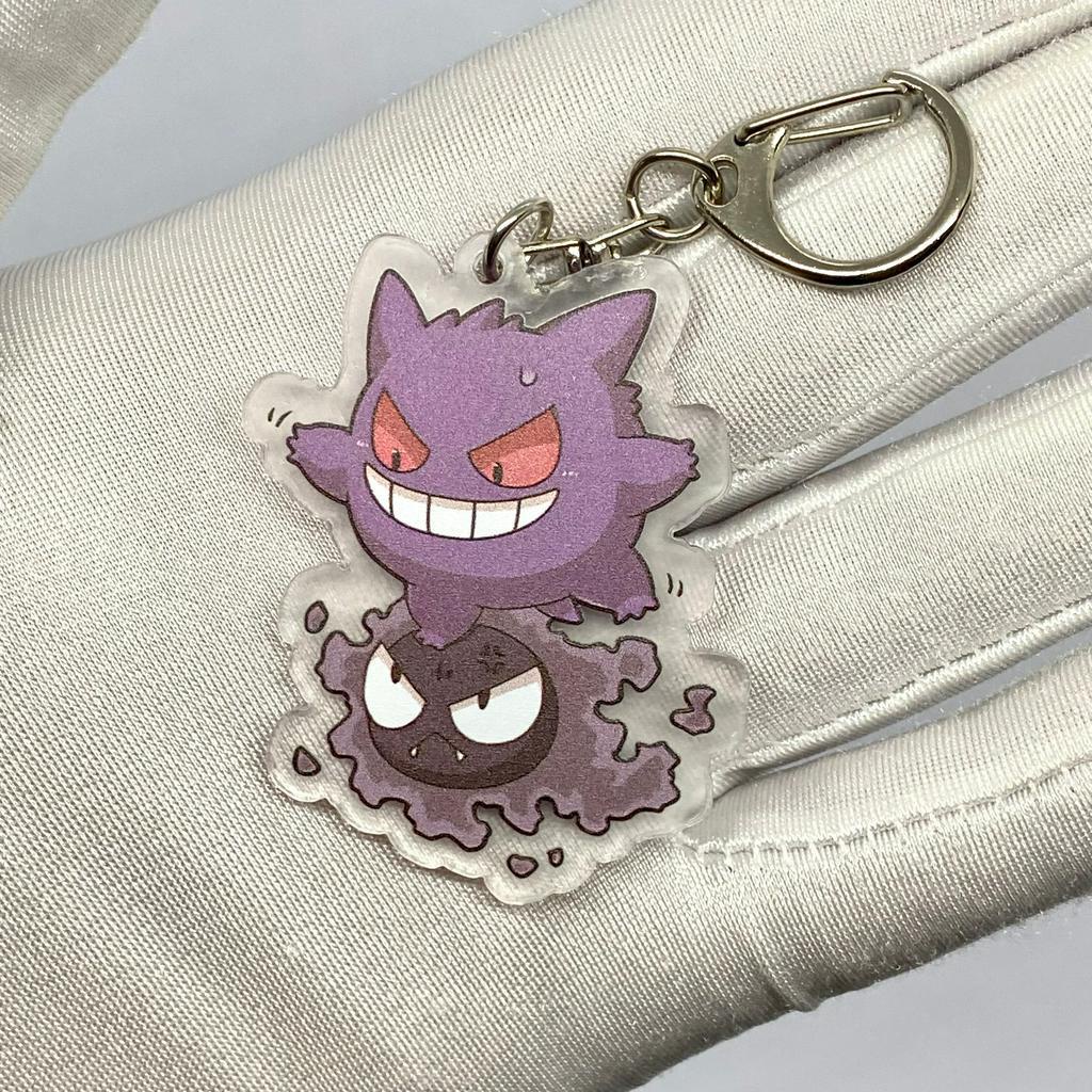 Móc khóa Pokemon Pikachu nhựa Acrylic hai mặt, in hình các nhân vật dễ thương Amine manga