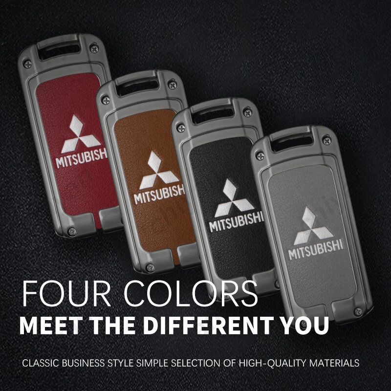 Vỏ Bọc Chìa Khóa Bằng Da Và Hợp Kim Kẽm Cao Cấp Sang Trọng Cho Mitsubishi ASX Xpander Cross Montero Pajero Outlander Sport Eclipse Strada Attrage Mirage L200