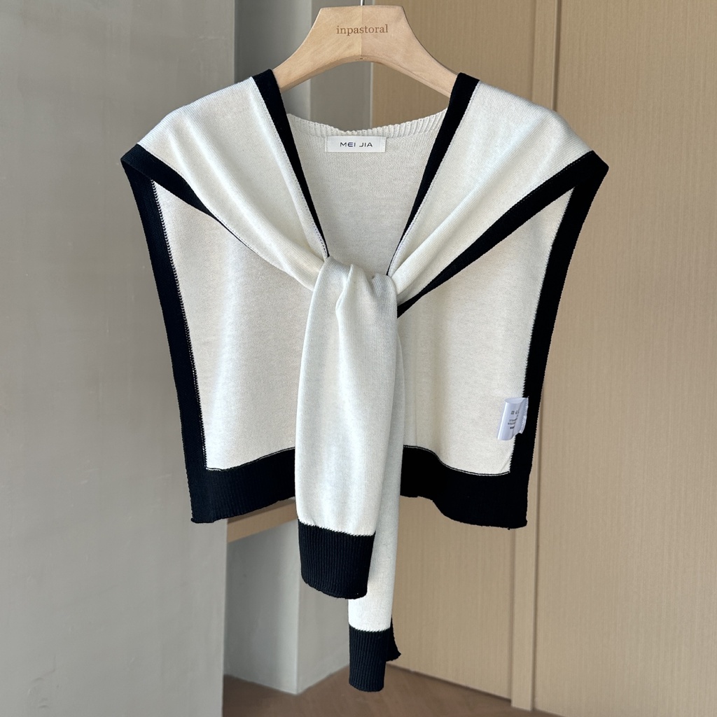 Hàng Có Sẵn Giao Hàng Ngay Lập Phương Khăn Choàng Dệt Kim Mỏng Màu Trơn Phong Cách Phương Tây Dễ Phối Đồ Xiaoxiang