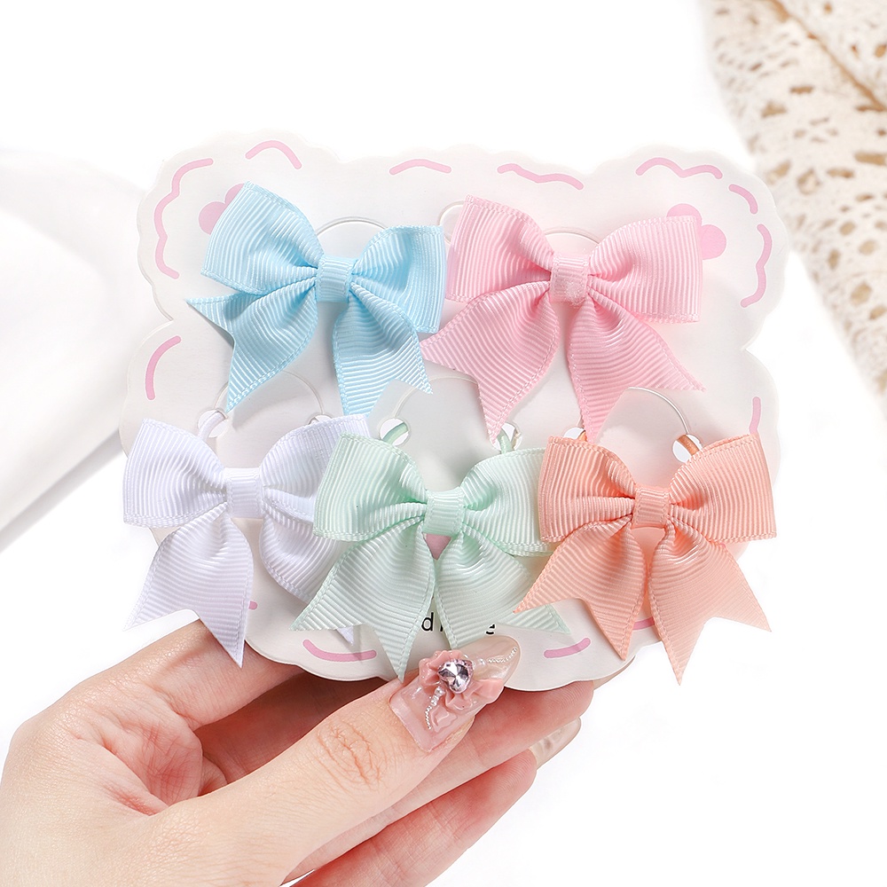 Set 2 Dây Buộc Tóc Co Giãn Đính Nơ Xinh Xắn Cho Bé Gái