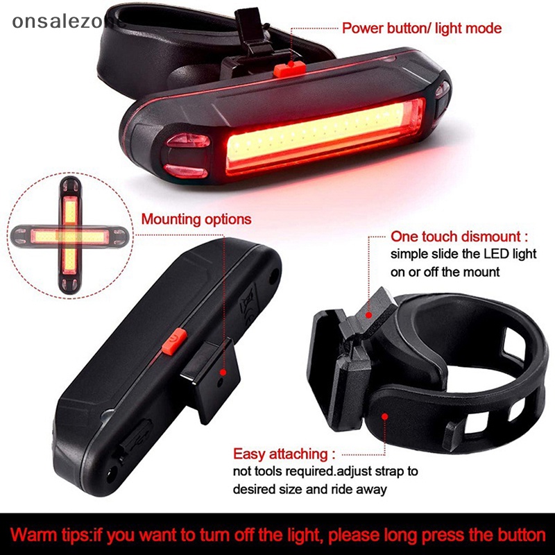 Onsale đèn hậu xe đạp không thấm nước đi xe phía sau đèn led usb có thể sạc được xe đạp leo núi đèn hậu-đèn xe đạp đèn mới