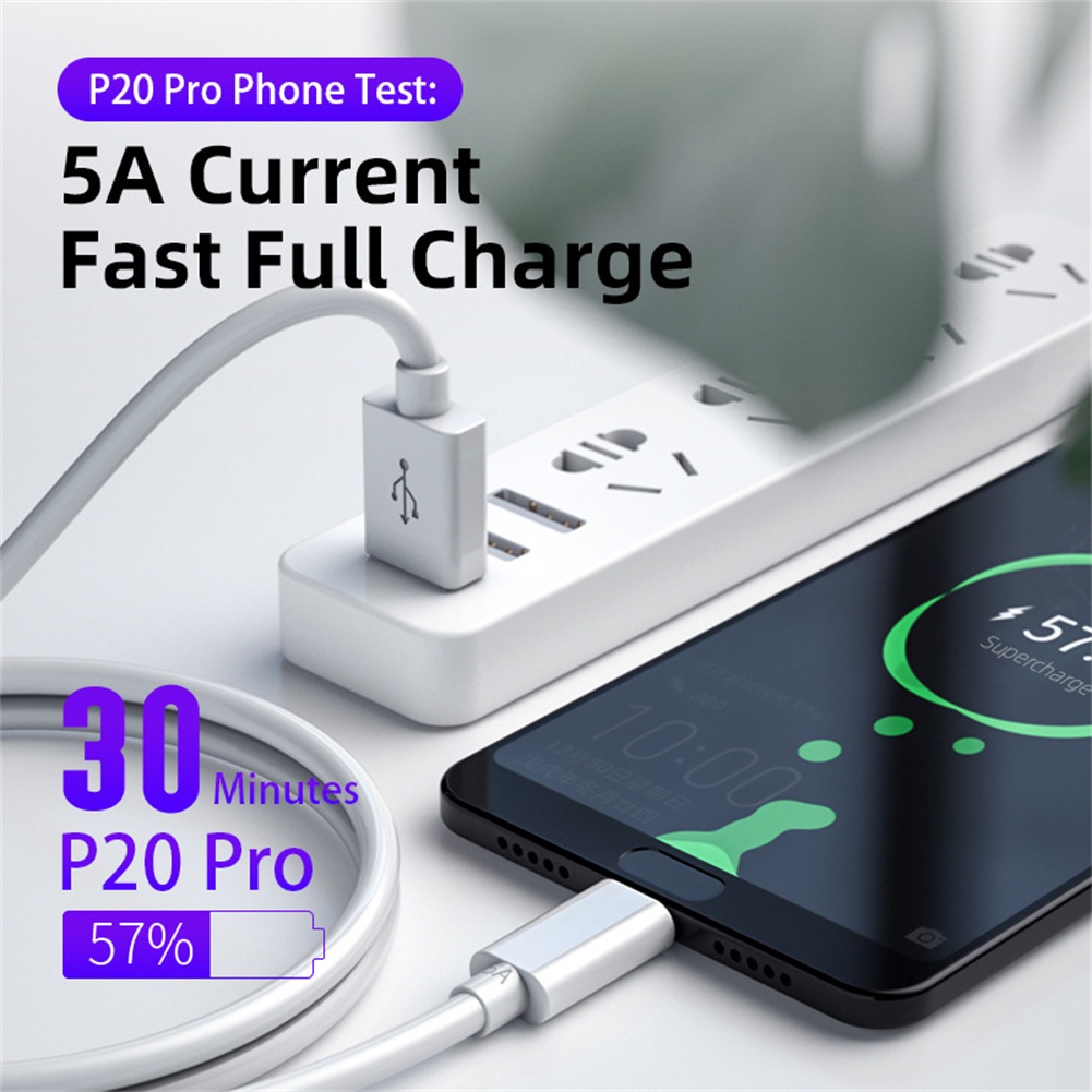 Dây Cáp Sạc Nhanh Type-C USB-C Cho Huawei Nova 5T 7i 7 SE Mate 20 30 P30 P40 Pro P20 Lite Y9 Prime 2019 5A