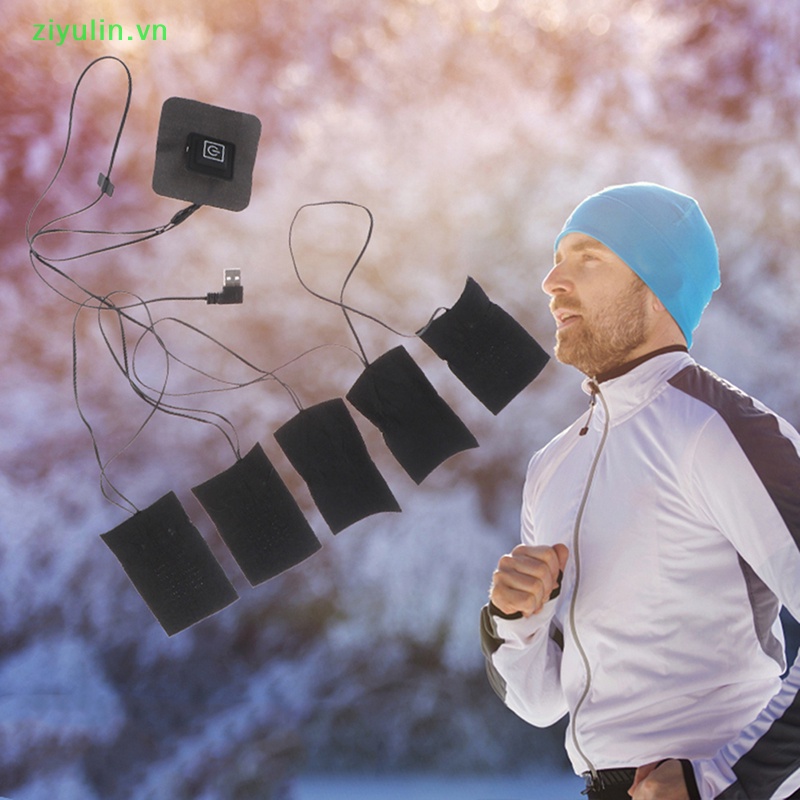 Ziyulin 5sheet set usb áo khoác sưởi điện ấm áp mùa đông heag vest pads for diy vn