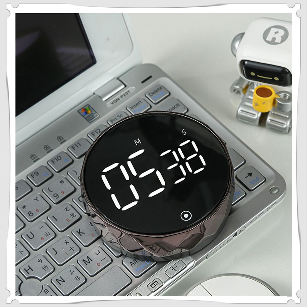 Hẹn giờ kỹ thuật số có đèn LED Đồng hồ bấm giờ từ tính Đồng hồ báo thức Thời gian nhà bếp Tự điều chỉnh xoay Đồng hồ đếm ngược Đồng hồ báo thức Hẹn giờ tắt tiếng lốp xe Y