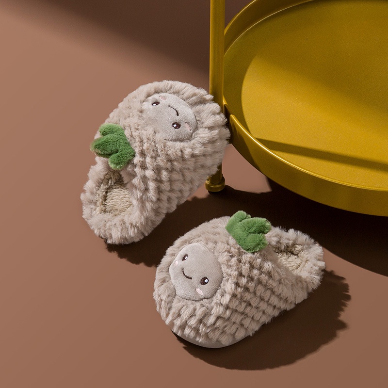 Dép Bông Đi Trong Nhà Chống Trượt Hình Quả Dứa Hoạt Hình Cho Bé