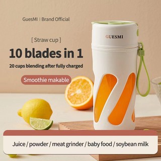 Mới máy ép trái cây guesmi di động nhỏ máy ép trái cây gia đình đa năng trái cây điện 10 lưỡi máy ép cốc
