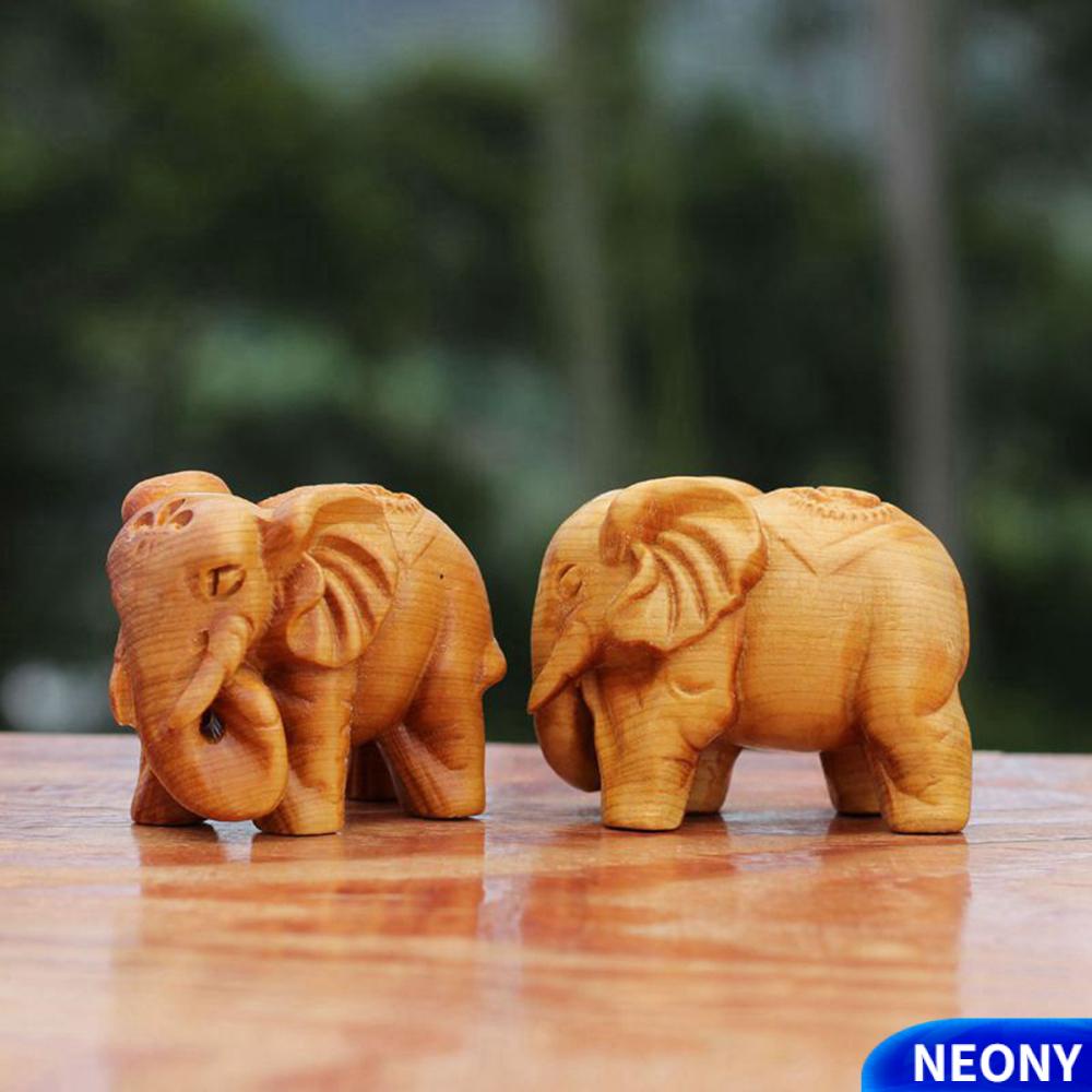Neony Tượng Voi Gỗ Nhỏ Chạm Khắc Thủ Công Trang Trí Xe Hơi