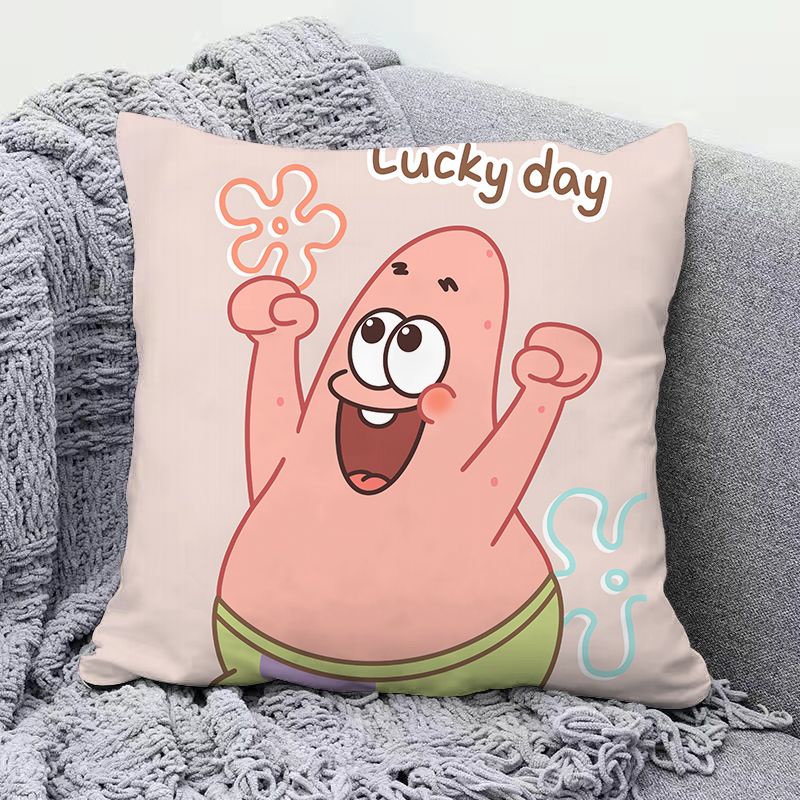 Vỏ Gối Hình Vuông 40 * 40 / 45 * 45 In Họa Tiết Hoạt Hình spongebob Trang Trí Phòng Khách