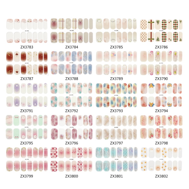 Ch * oready stock o gradient full nail stickers full wrap nail art stickers self-adhesive nail art strips for diy nai