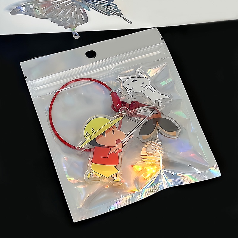 Ere1 Móc Khóa acrylic Họa Tiết Hoạt Hình Cậu Bé Bút Chì shin-chan Bắt Lửa Phát Sáng