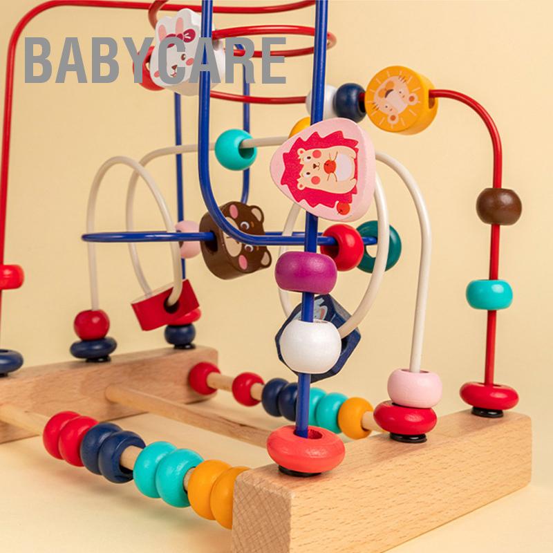 Babycare Hạt Gỗ Mê Cung Tàu Lượn Vòng Tròn Giáo Dục Đồ Chơi Khả Năng Phối Hợp Thực Hành Chạm Khắc Mỹ Cho Trẻ Mới Biết Đi