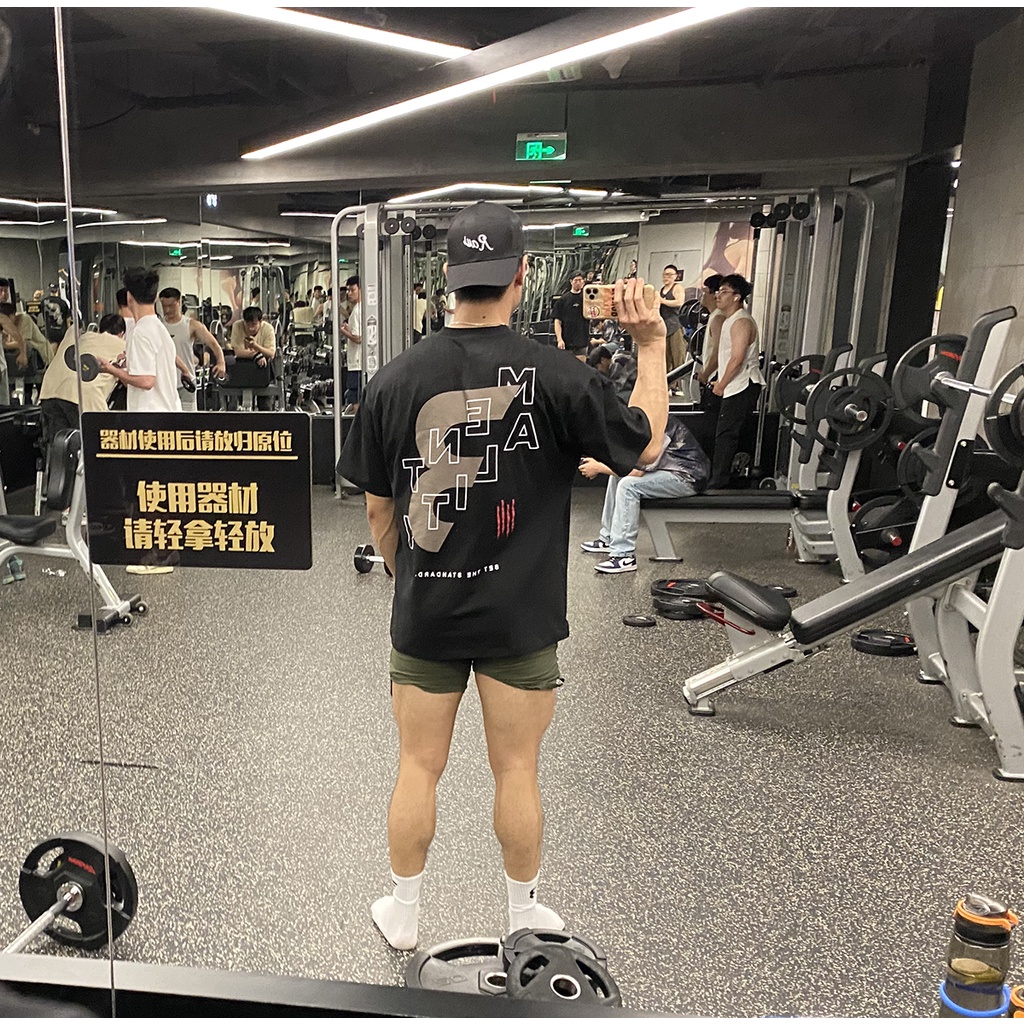 Ready stock chris's dirty b mentality short-sleeved tee sports stretch