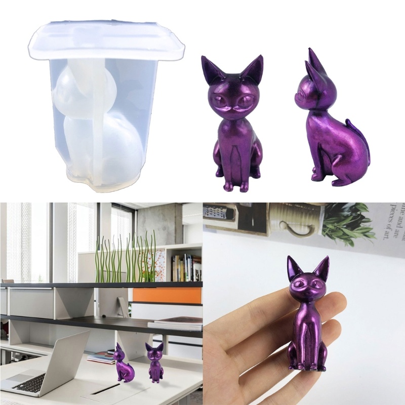 Mu bàn chân tự làm sản phẩm thủ công tai lớn mèo trang trí khuôn silicone có mùi thơm đồ trang trí thạch cao thả keo khuôn nhựa cho decora