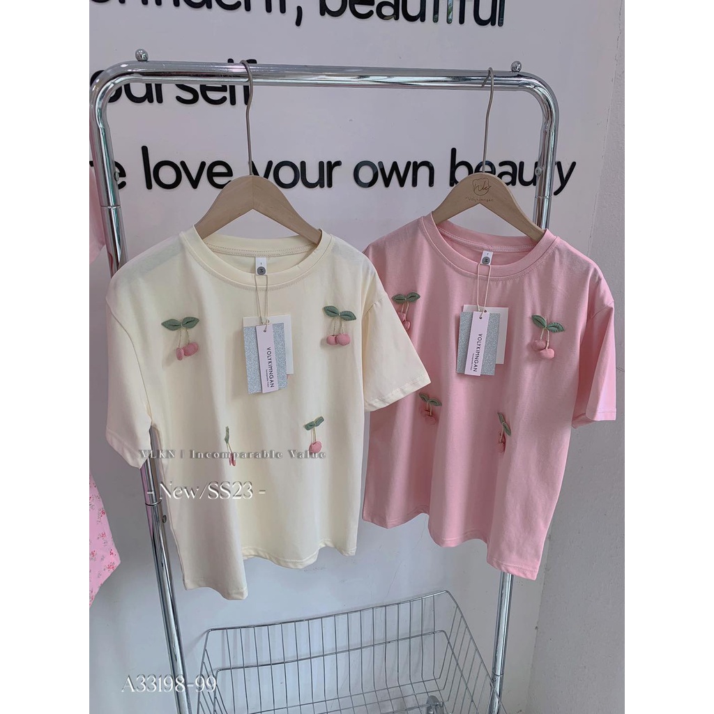 Áo phông quả che.rry thêu nổi