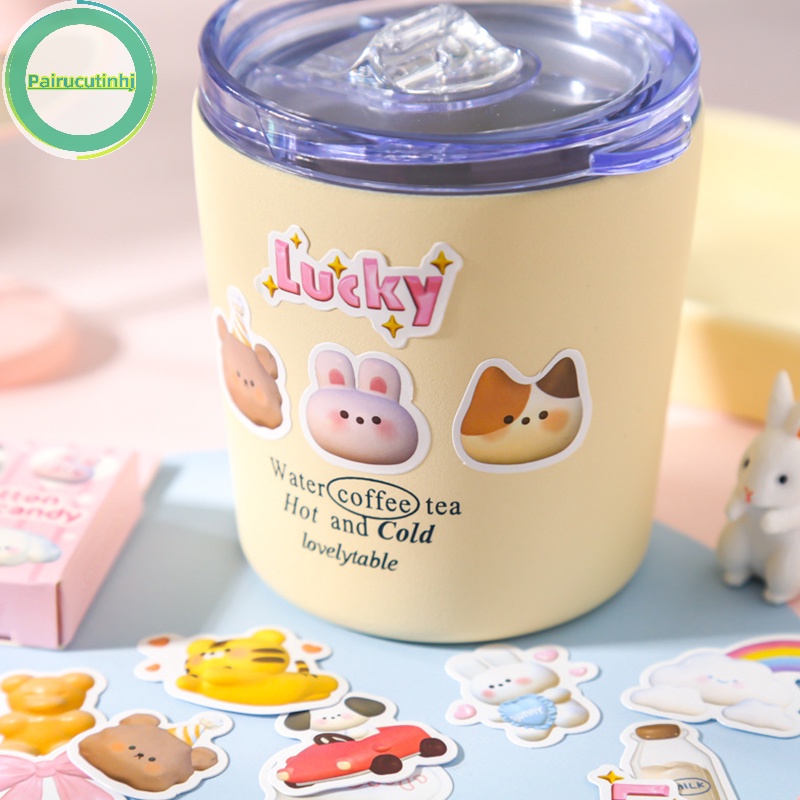 Set 50 Sticker Dán Trang Trí Sổ Lưu Niệm Hình Động Vật Dễ Thương vn