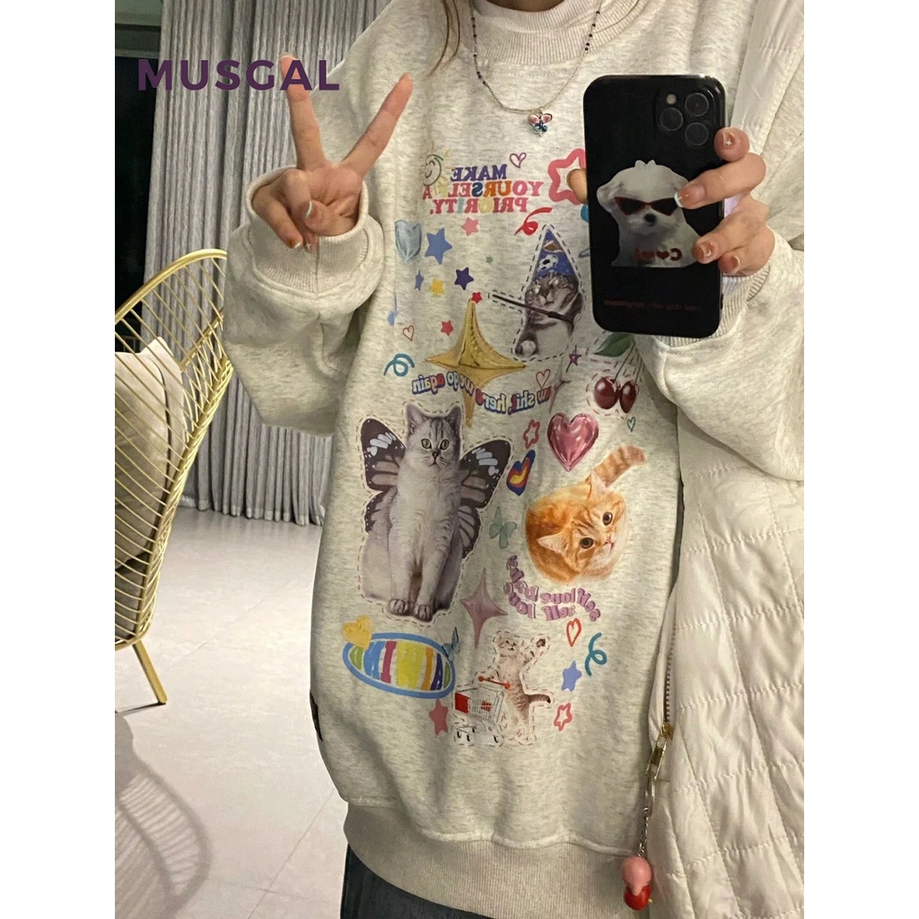 Musgal women 2023 thời trang mới giản dị áo dài tay gợi cảm