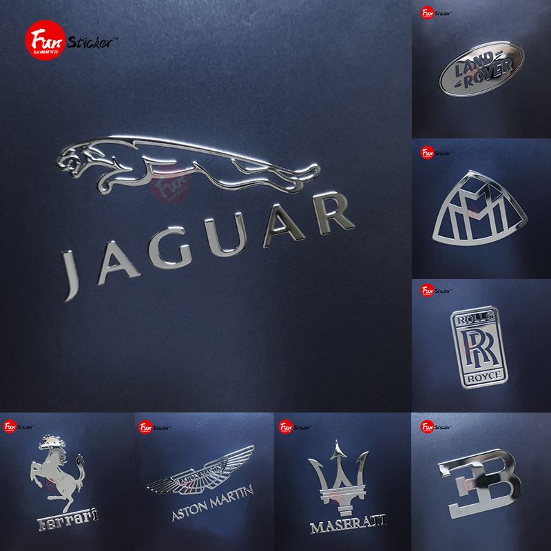 Hot jaguar land rover mcbach bugatti aston martin rolls royce logo điện thoại di động nhãn dán kim loại máy tính