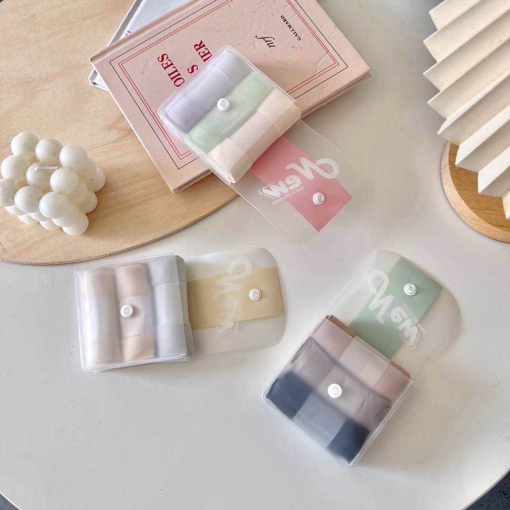 Set 3 quần lót nữ su thạch tàng hình Q217 siêu mềm mịn - 3 quần trong túi cúc bấm mini