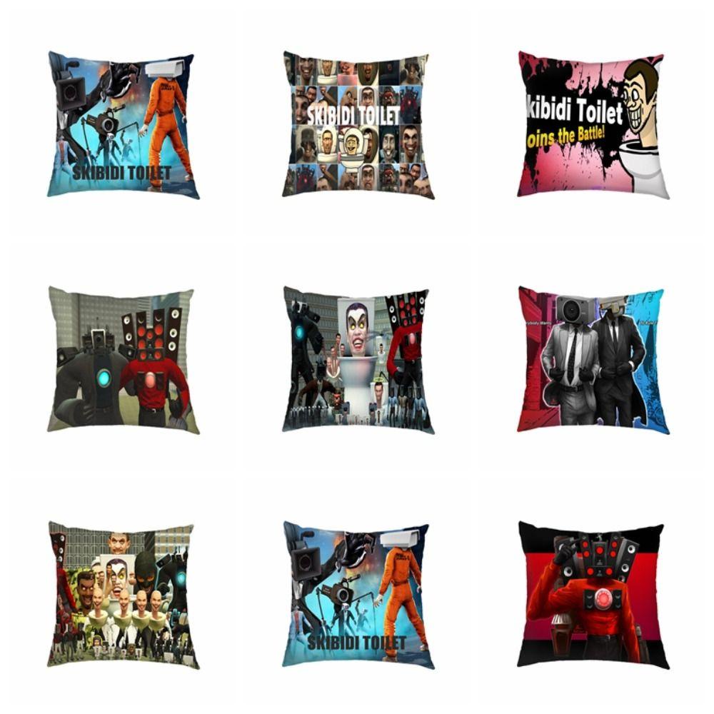 Norman car plush pillow cover, soft toilet man skibidi toilet pillow cover, waist pillows cover game cameraman món quà giáng sinh sáng tạo
