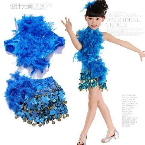 Trang phục trẻ em trẻ em quần áo khiêu vũ latin cô gái latin sequins lông vũ biểu diễn mặc đồng gong wilhelmy váy khiêu vũ