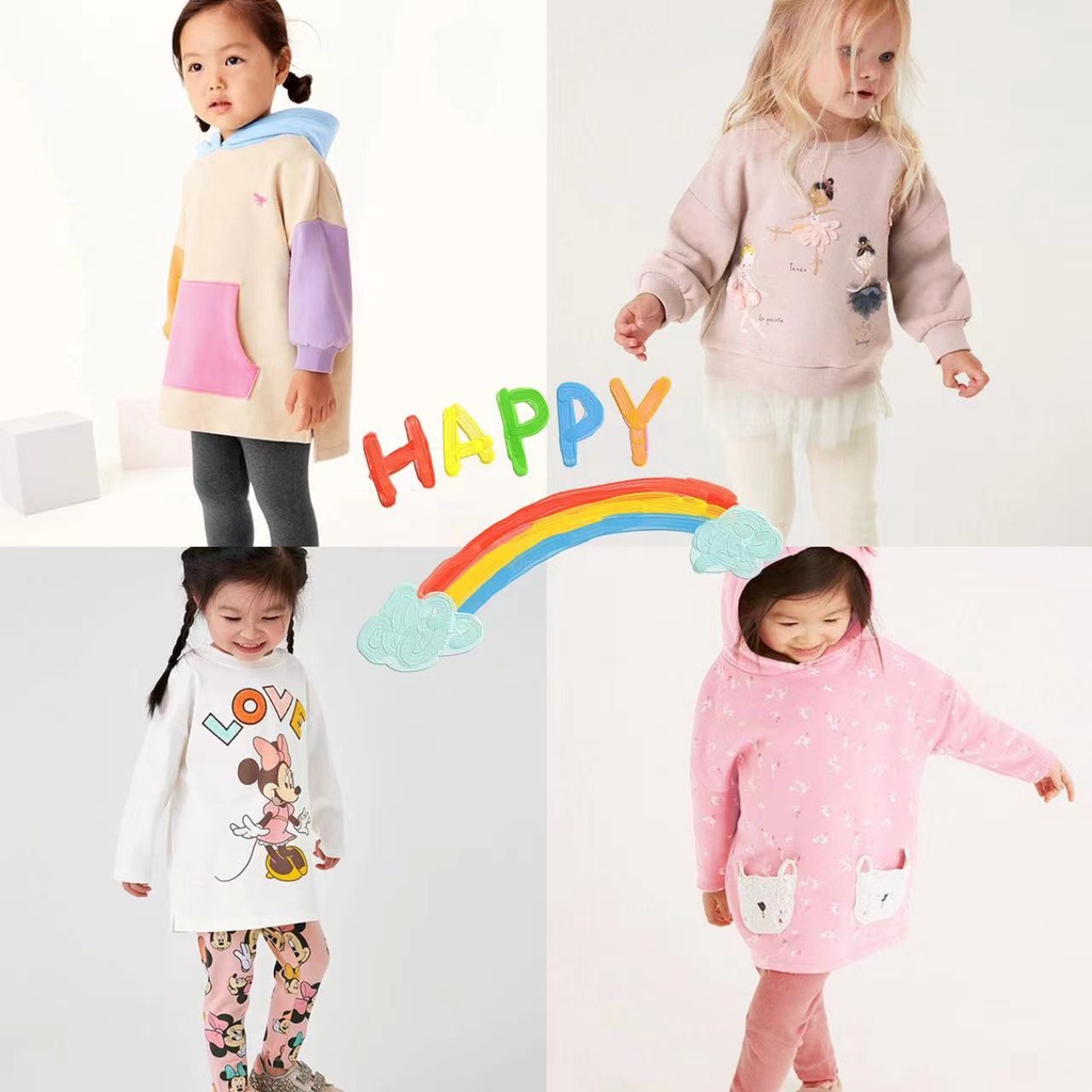 Bộ Áo Hoodie + Quần Dài Màu Sắc Thời Trang Mùa Thu Phong Cách Âu Mỹ Cho Bé Gái
