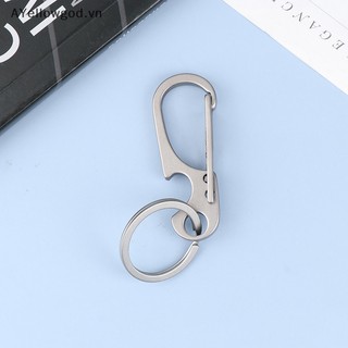 Ayellowgod 1pc titanium alloy carabiner multi-function keychain outdoorwaist treo chain ring buckle beer bottle opener tool vn