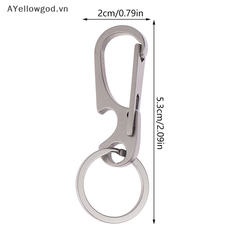 Ayellowgod 1pc titanium alloy carabiner multi-function keychain outdoorwaist treo chain ring buckle beer bottle opener tool vn