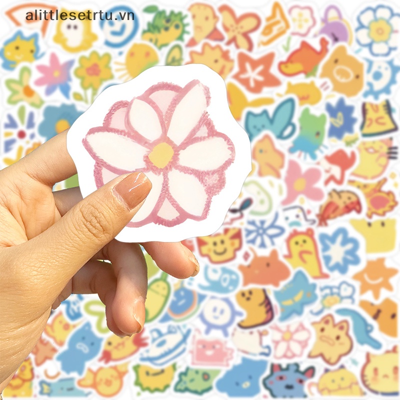 Bộ 100 Miếng Dán Trang Trí Chống Thấm Nước Nhiều Màu Sắc Dễ Thương vn