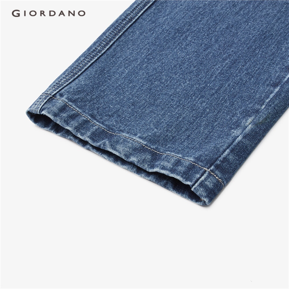 Quần denim GIORDANO 18113615 ống rộng phối 5 túi thời trang dành cho nam